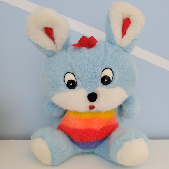 Vintage Easter Friends Stuffed Animal Plush Rainbow Puppy Mouse Bunny - Picture 9 of 16